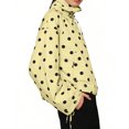 thumbnail image 3 of Sewkxo Colorful world Womens Polka Dot Jacket Drawstring Hem Button Front Cropped Lightweight Jacket Relaxed fit Coat with Pockets,Yellow L, 3 of 6