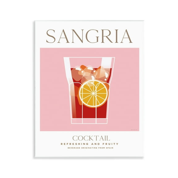 Stupell Industries Chic Minimal Sangria Food & Beverage Painting Unframed Art Print Wall Art, 11 x 14