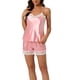 thumbnail image 1 of INSPIRE CHIC Conjuntos de Pijamas de Satén para Mujeres en el Día de la Madre con Parte Superior de Cami y Pantalones Cortos 2 Pcs Conjuntos de Lounge de Seda XL Rosa Claro, 1 of 6