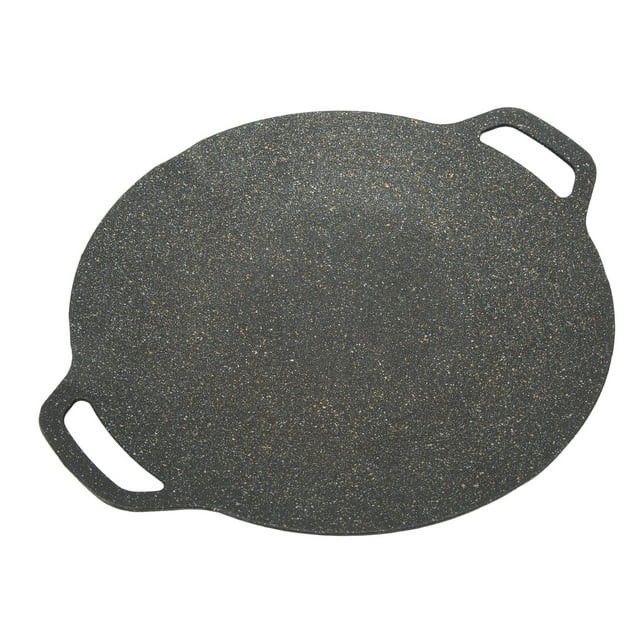 Plaque de Cuisson BBQ Coréenne, Poêle-Gril Coréenne avec Plaque de Cuisson BBQ Ronde Poêle-Gril pour Cuisson Extérieure Conçue pour Durer