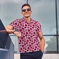 thumbnail image 5 of Daiia Rose Flowers Pattern Men’s Polo Shirts,Solid Deck Shirt,Classic Fit, Breathable Cotton Polo for Casual and Sport Wear-4X-Large, 5 of 7
