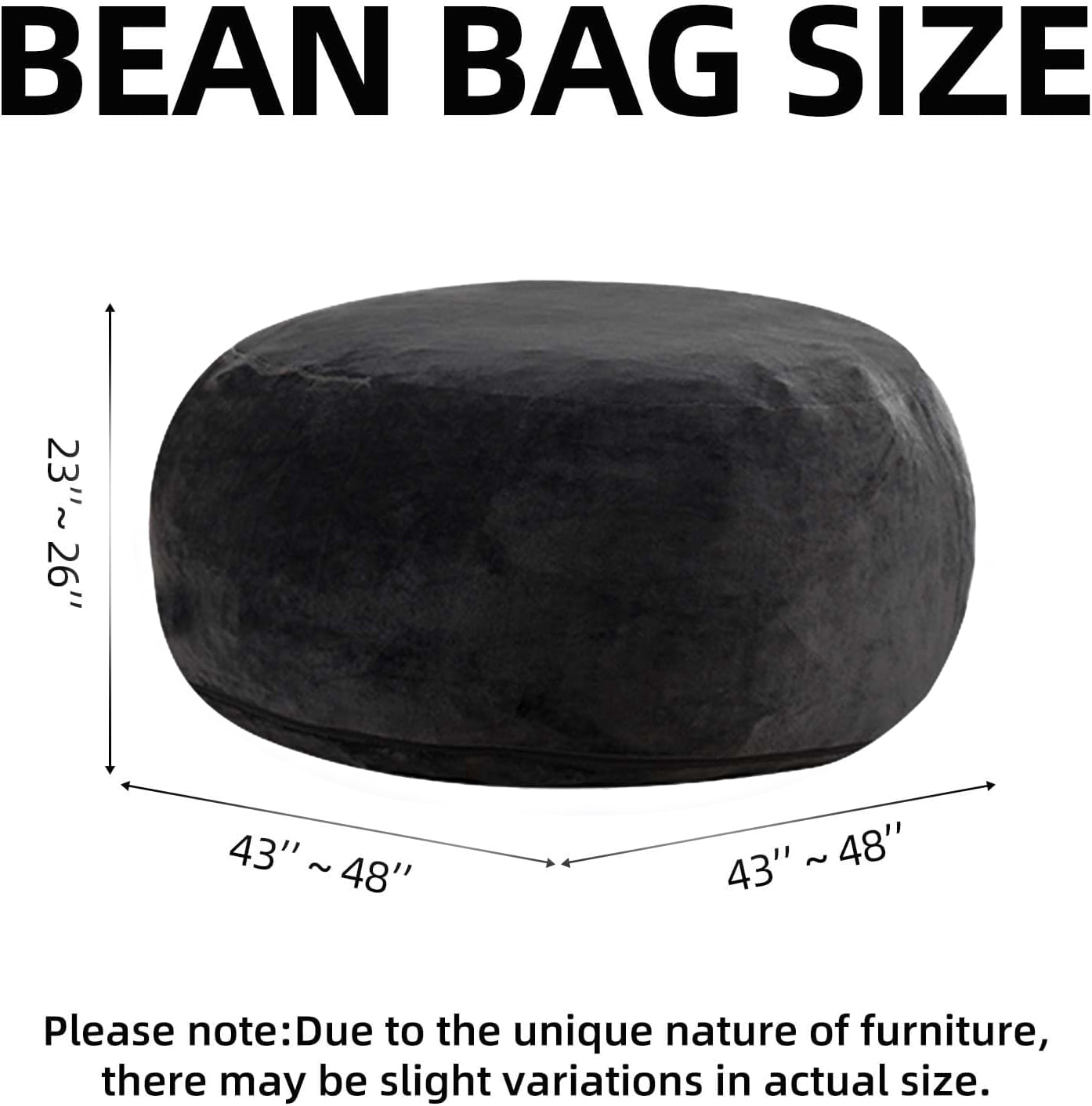 zyoiszvq 4ft Bean Bag Chair for Adults with Filling Memory Foam,Adult Bean Bag Chairs with Removable Flannel Cover,Living Room,Bedroom,Dorm