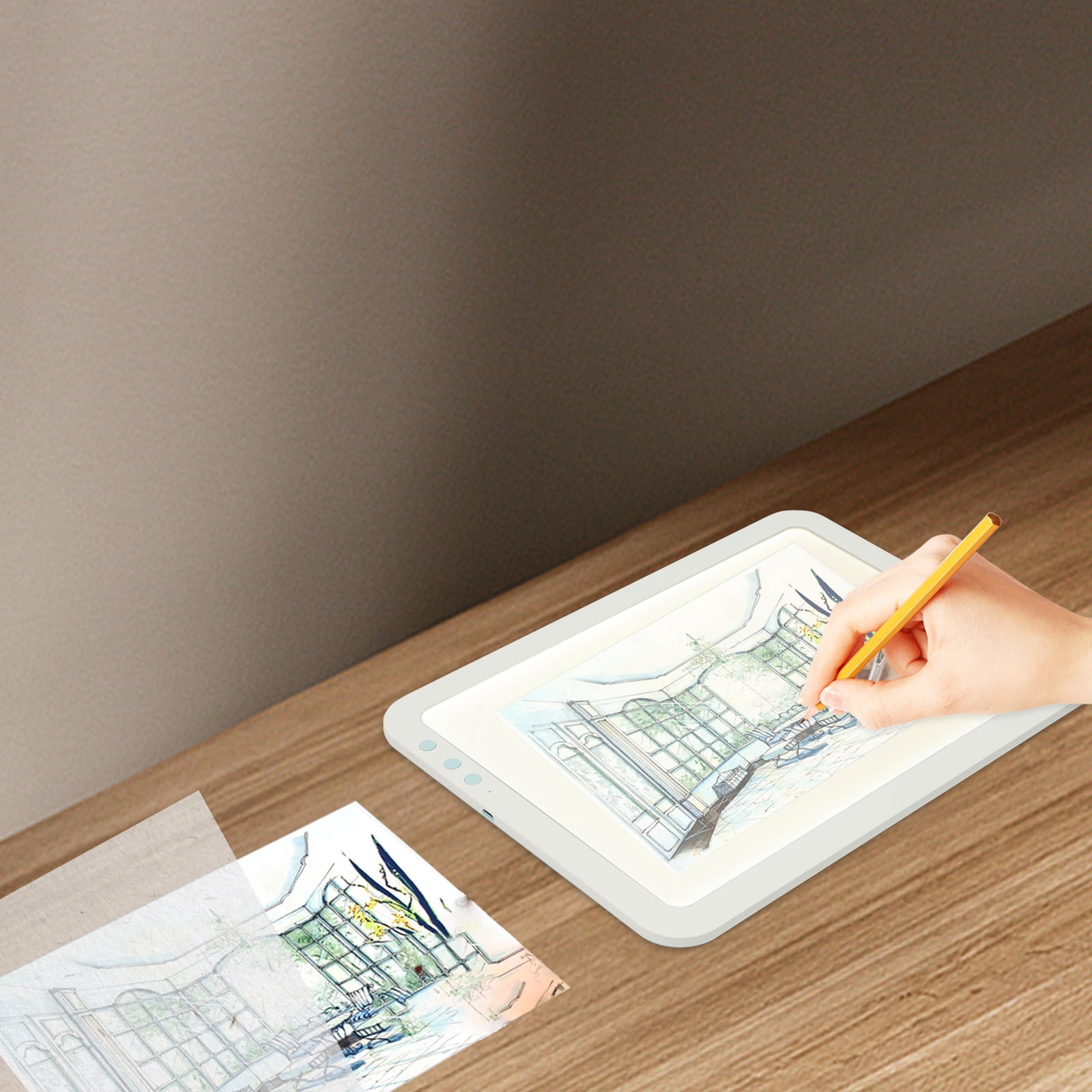 Portable A4 Artcraft LED Bright Light Pad, 3500mah Battery Powered Bright Copy Board Wireless Light Board, Light Pad for Tattoo Drawing, Streaming, Sketching, Animation, Stenciling