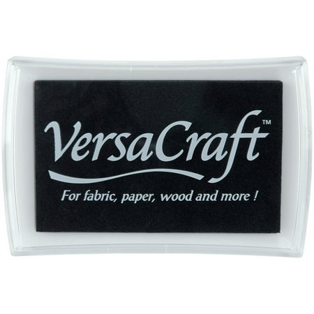 Full-Size VersaCraft Fabric and Home Decor Crafting Pigment Inkpad, Real BlackPre-washing fabric/garment is recommended for best results By (Best Ink For Stamping On Fabric)