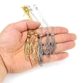 thumbnail image 3 of Collar con colgante tejido de malla de bambú y metal de acero inoxidable ajustable, 3 of 6