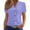 Purple, variant on Kilaqueen Hollow Out Womens Blouses Casual Eyelet Embroidered Short Sleeve Summer Tops Lace Button Down Shirts Dressy Eyelet V Neck Blouse