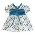 thumbnail image 1 of Cathalem Robe pour Tout-Petits, Robes Imprimées pour Petites Filles, Manches Volantées, Vêtements, Bleu 110, 1 of 5