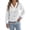 01 White, variant on Fewfanhot Women's Sweaters Casual V Neck Long Sleeve Trendy Striped Pullover Cable Knit Sweaters
