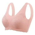 thumbnail image 5 of Lohuatrd Women Sports Bra Seamless Detachable Pads Solid Color Lace Decor Soft Elastic Breathable Breast Support No Wire Lady Underwear Daily Bra, 5 of 8
