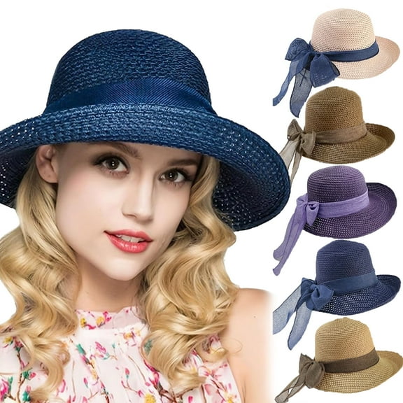 Women Floppy Sun Hats Fashionable Summer Wide Brim Cap BeachStraw Hat UV UPF50 Travel Packable