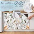 thumbnail image 5 of Green Orange Eucalyptus Cabinet Curtain 35"Wx35"L,Dustproof Under Sink Skirt W/ Self Adhesive Tape,Summer Watercolor Botanical Leaf Cabinet Curtain Cover for Kitchen Sink,Bathroom Vanity,Laundry Room, 5 of 9