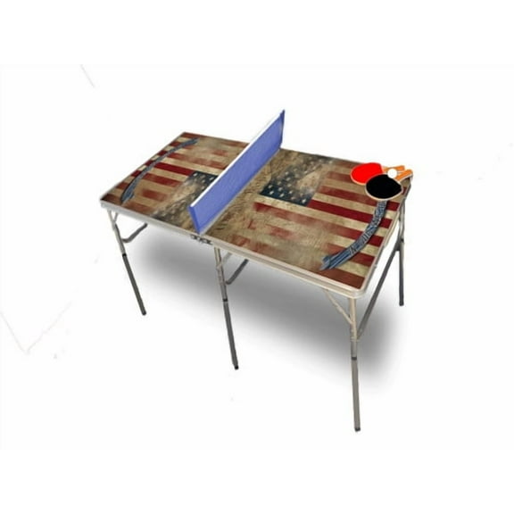 American Flag Constitution Portable Table Tennis Ping Pong Folding Table w/Accessories