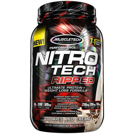 Muscletech Nitro Tech Ripped 2lbs Cookies Cream Whey Protein Blends Muscletech Nitro Tech Ripped 2lbs Cookies Cream Whey Protein Blends