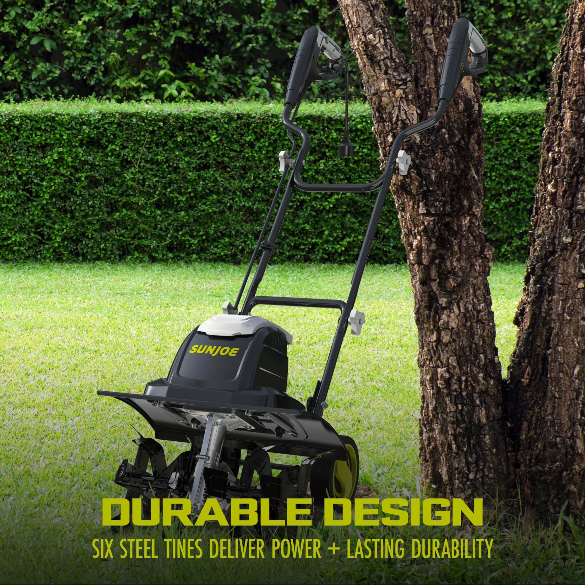 Sun Joe 15-Amp Corded Electric Garden Tiller & Soil Cultivator Machine for Yard, 15.7-Inch
