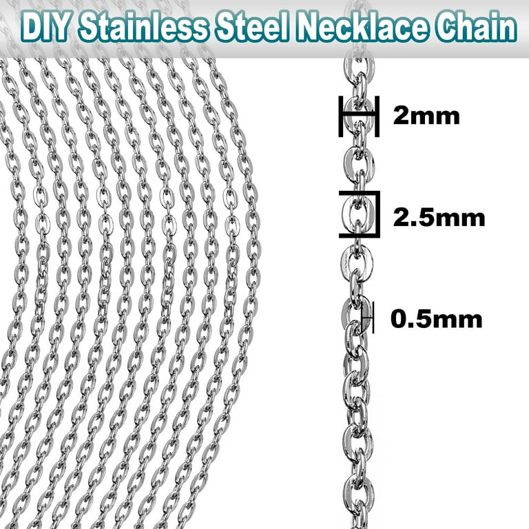  30 Pack Necklace Chains 2mm Stainless Steel Link Cable Chain  Necklace Bulk for DIY Jewelry Making Supplies (16 Inches) : Arts, Crafts &  Sewing