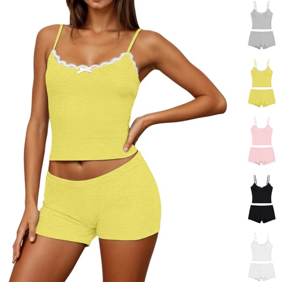 Short Sets Women 2 Piece Outfits Sets Sleeveless Tank Top and Shorts Spring Sets for Women