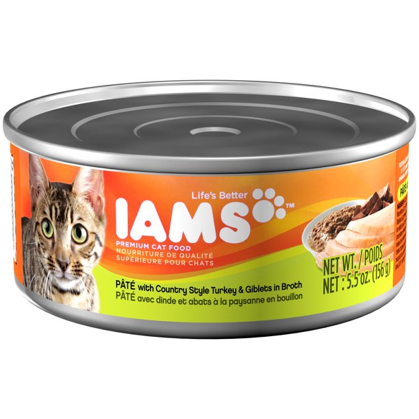 Iams Adult Premium Pate Country Style Turkey & Giblets Wet Cat Food, 5.5 Oz