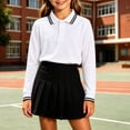 thumbnail image 5 of Crunowin Boys School Uniform Polo Cotton Shirt Long Sleeve Autumn Collared Casual Kids Base Layer Top, 5 of 6