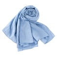thumbnail image 2 of Women's Solid Color Muslim Hijab Scarf, Wrinkle Free Polyester Cotton Headscarf for Ramadan, Prayer, and Daily Modest Wear, Long Versatile Shawl for Travel and Gift Light Blue, 2 of 4