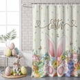thumbnail image 6 of Shower Curtain for Bathroom Easter Egg Cute Rabbit Tail Waterproof Bath Curtains Shower Curtains with Hooks,Beige Plank Pastoral Floral Bathroom Curtain Privacy Drapes for Bathtubs Toilet 72x72in, 6 of 9