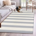 thumbnail image 2 of Blue Striped Area Rug 3x5 FT, Non Slip Entryway Bedside Carpet, Modern Stripes Farmhouse Washable Soft Floor Carpet Indoor Mat Non-Shedding Throw Rug for Dorm Kitchen Home Office, 2 of 9