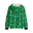 thumbnail image 2 of Xoenoiee Green Snowflake Bow Print Full Zip Hoodies for Girls Boys Christmas Fleece Hooded Sweatshirt for Kids Teens Long Sleeve Sweater Shirt Loose Fall Clothes Outfits Sportswear, 8-10 Years, 2 of 7