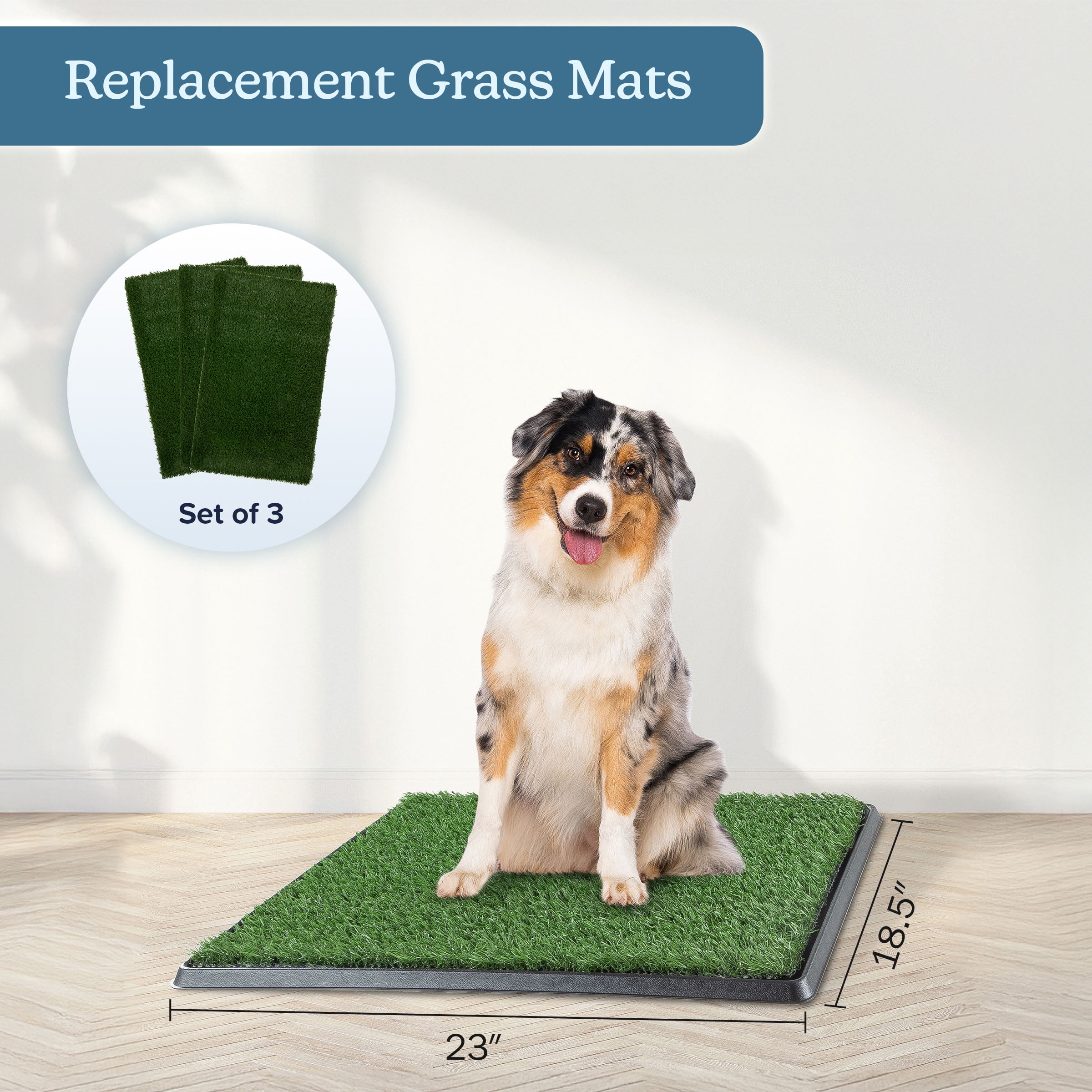 PETMAKER Set of 3 Replacement Turf Grass Pee Pads - Puppy Essentials