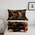 thumbnail image 4 of Koi Print Bedding 3 Piece King Size Cherry Blossoms Decor Comforter Set, Rustic Farmhouse Floral Bedding Comforter Sets Japanese Style Duvet Insert Teens Cute Koi Decor Quilt, 4 of 5