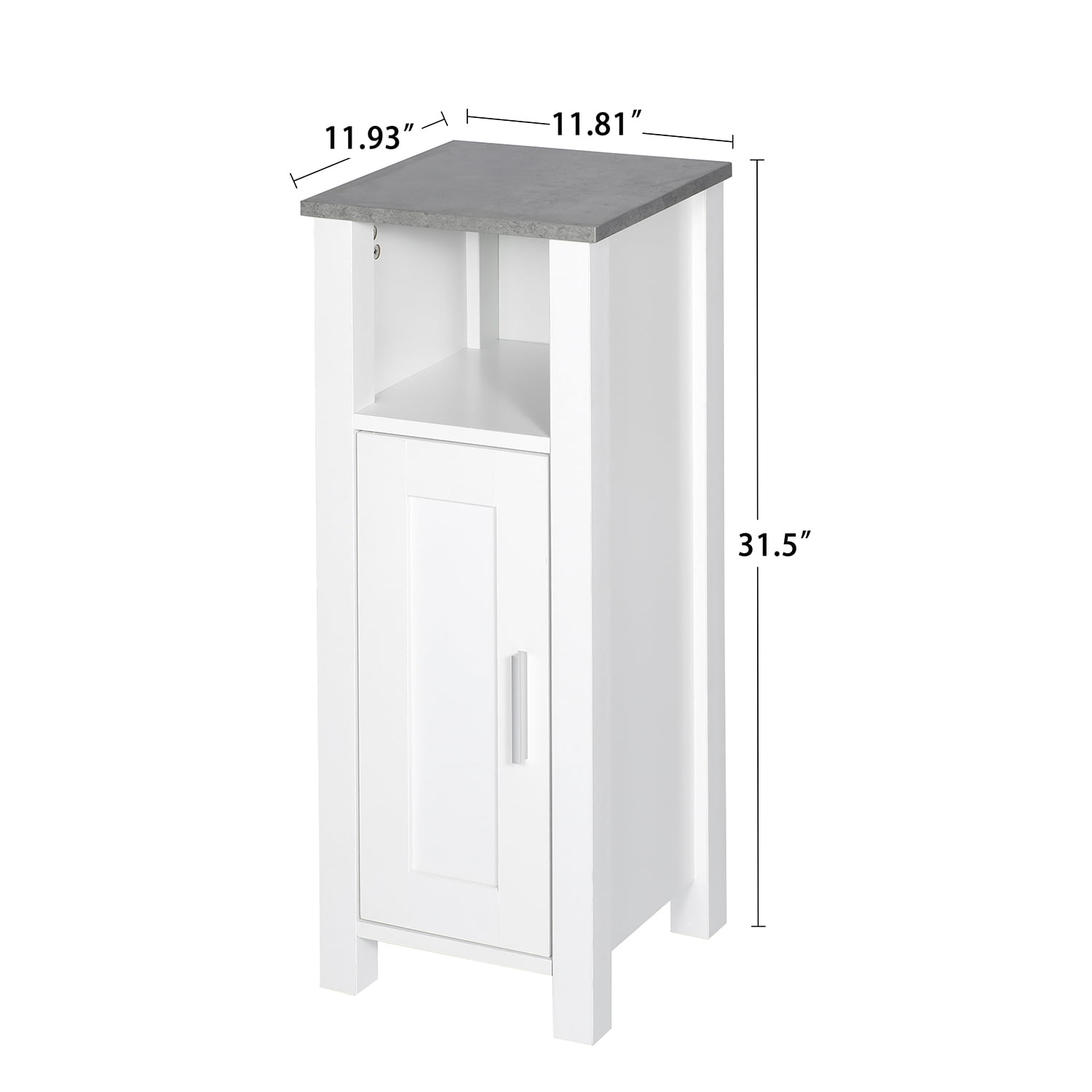 Kadyn Bathroom Single Door Floor Free-standing Storage Cabinet, Morden Bathroom Furniture Home Decor Cupboard, High Narrow Floor Tower Cabinet for Home, White