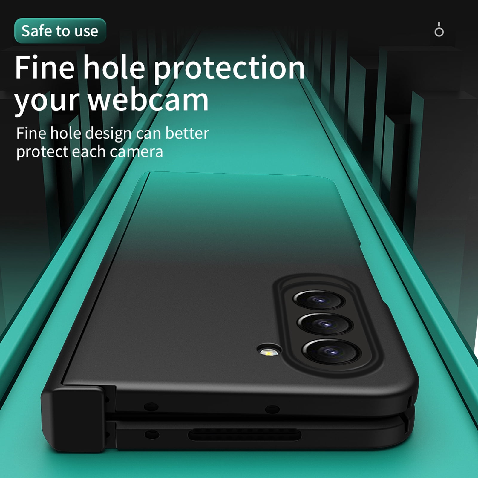 for Samsung Galaxy Z Fold 5 5G 2023 Case, Luxury Gradient Tempered Glass Drop Protection Matte Shockproof Hybrid Folding Flip Phone Case Cover for Samsung Galaxy Z Fold 5 5G 7.6 inch, lack + Green