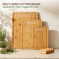 thumbnail image 2 of Kikcoin Cutting Board, 4-Piece Bamboo Wood Chopping Boards with Rack, Wooden Charcuterie Board for Kitchen, 2 of 10