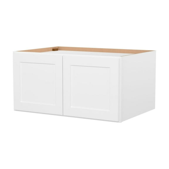 Furinno Shaker Wall Refrigerator Kitchen Cabinet with 2 Doors, Ready to Assemble, 24 D x 36 W x 18 H, White