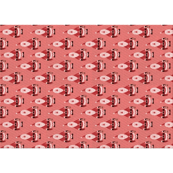 Ahgly Company Machine Washable Indoor Rectangle Transitional Red Area Rugs, 7' x 9'