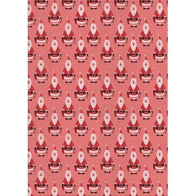 Ahgly Company Tapis Rectangulaire Lavable en Machine Rouge Transitionnel, 8 Pieds x 10 Pieds
