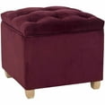 thumbnail image 3 of SAFAVIEH Joanie Rustic Tufted Cotton Ottoman with Storage, Bordeaux, 3 of 4