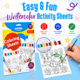 thumbnail image 4 of Pointer Kids Watercolor Painting Set with Coloring Sheets and Brush, 10 Count, 8.5 x 11 Inches, Non‑Toxic, 4 of 6