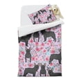 thumbnail image 2 of French Bulldog and Flower Duvet Cover and Pillowcase Set for Single Bedding, Bedroom Accessories for Kids Teens, 2 of 5