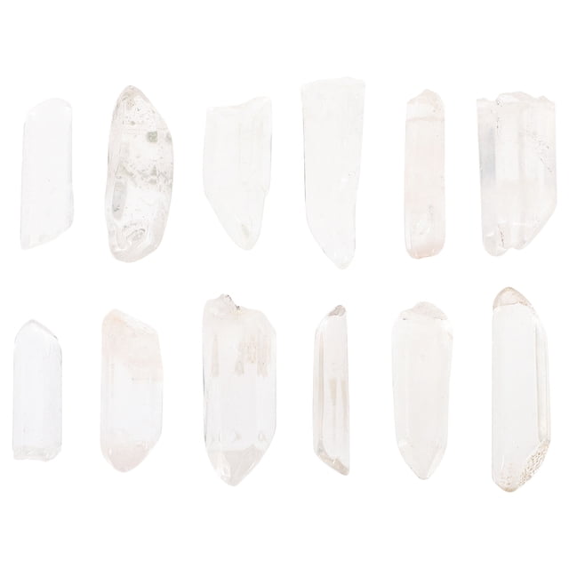 SHISUYAN 10pcs Natural Crystal Column Clear Crystal Wand Crystal Stone Meditation Stone