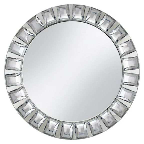 American Atelier, Round, Glass Mirror Decorative Silver Charger Plate with Big Beads, 13"