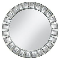 American Atelier, Round, Glass Mirror Decorative Silver Charger Plate with Big Beads, 13"