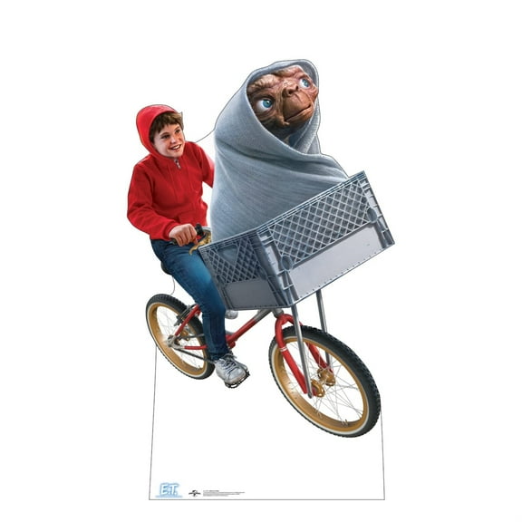 Cardboard People E.T. and Elliott on Bike Cardboard Cutout Standup - E.T. The Extra-Terrestrial (1982 Film)