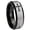 Gray And Black Beveled Edge, variant on Christian Cross Brushed Gray Dome Tungsten Men Ring 10MM