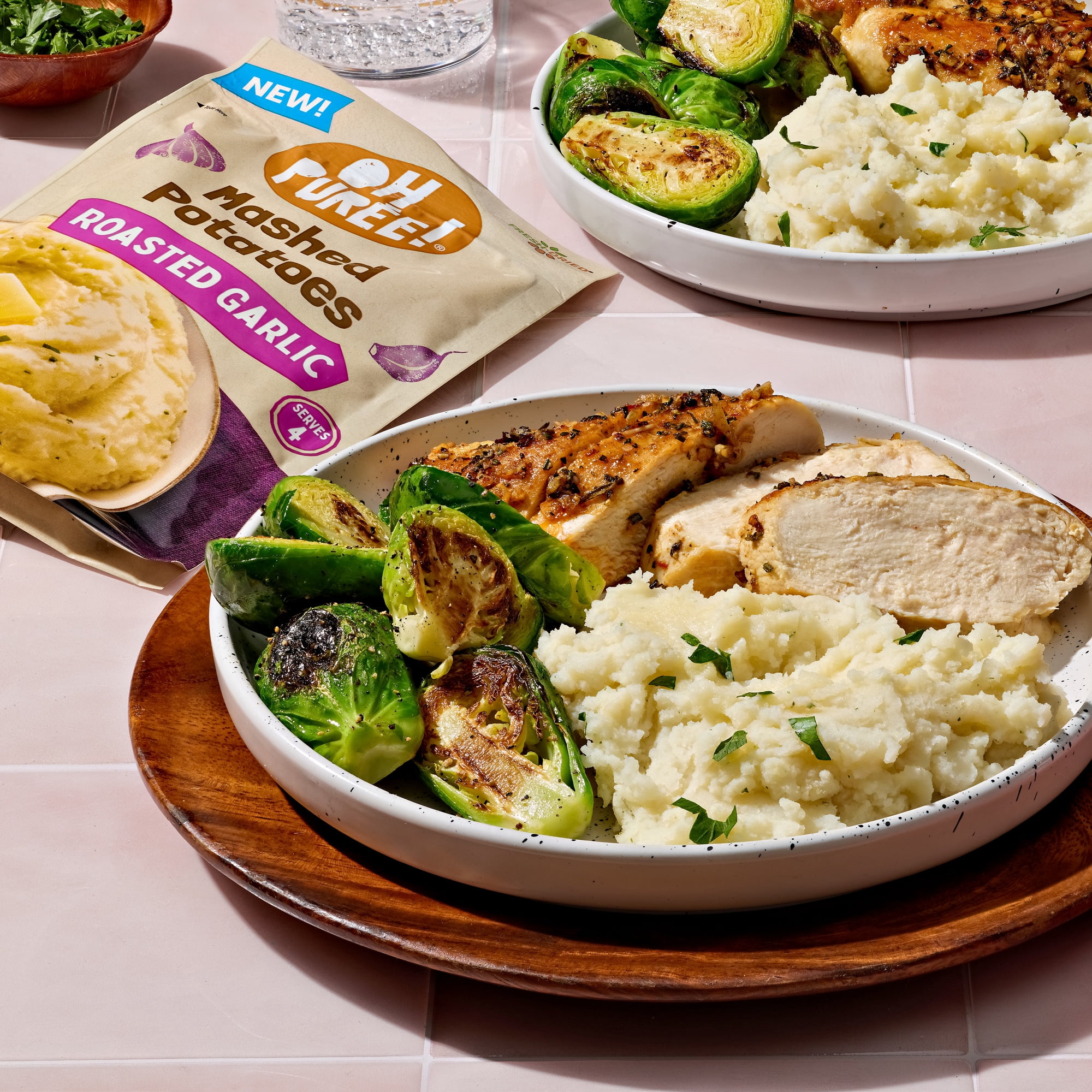 OH PURÉE!® Roasted Garlic Mashed Potatoes, 3.6 oz, (Pack of 12)