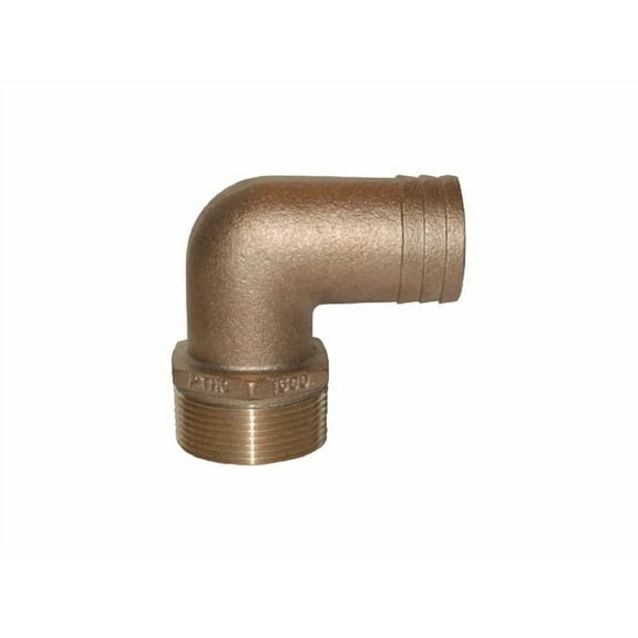 Groco PTHC Bronze Standard Flow 90 Degree Pipe-to-Hose Adapter with NPT Thread