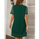 thumbnail image 4 of Vestido de encaje de Verano ANGGREK con Lunares, Dobladillo con Volantes Fluidos, cuello en V, manga Corta, Informal, Cómodo, Transpirable, Para Fiesta en Casa, Cita de trabajo, 4 of 5
