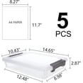 thumbnail image 5 of Citylife File Box with Lid Clear Plastic 5 Pack A4 14.6"L x 10.4"W x 2.8"H, 5 of 6