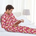 thumbnail image 6 of Honeii Piggy Sunflower Pattern Mens Pajamas Set,2pcs Men's Lounge Long Sleeve Sleep Shirt and Pajama Bottoms Sleepwear Set,Mens Pjs Sets-Medium, 6 of 7