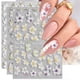 thumbnail image 1 of 3D Embossed Spring Flower Nail Art Stickers Decals 5D Self-Adhesive Pegatinas Uas White Floral Cherry Blossoms Nail Supplies Nail 4 Sheets, 1 of 4