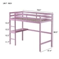 thumbnail image 7 of Miniyam Wood Twin Size High Loft Bed with Desk for Kids and Teens , Built-in Desk, Pink, 7 of 7