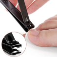 thumbnail image 4 of Cortaúñas de 3 piezas, cortaúñas profesional negro, cortaúñas puntiagudas con lima de uñas de acero inoxidable, hombres y mujeres ER, 4 of 5